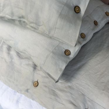 Pościel lniana szara z guzikami IL LETTO